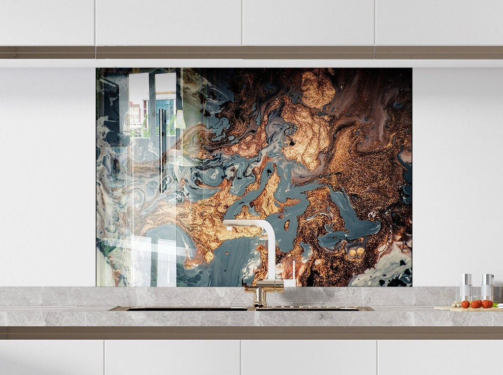 Abstract Tempered Glass Backsplash-BacksplashArtworks