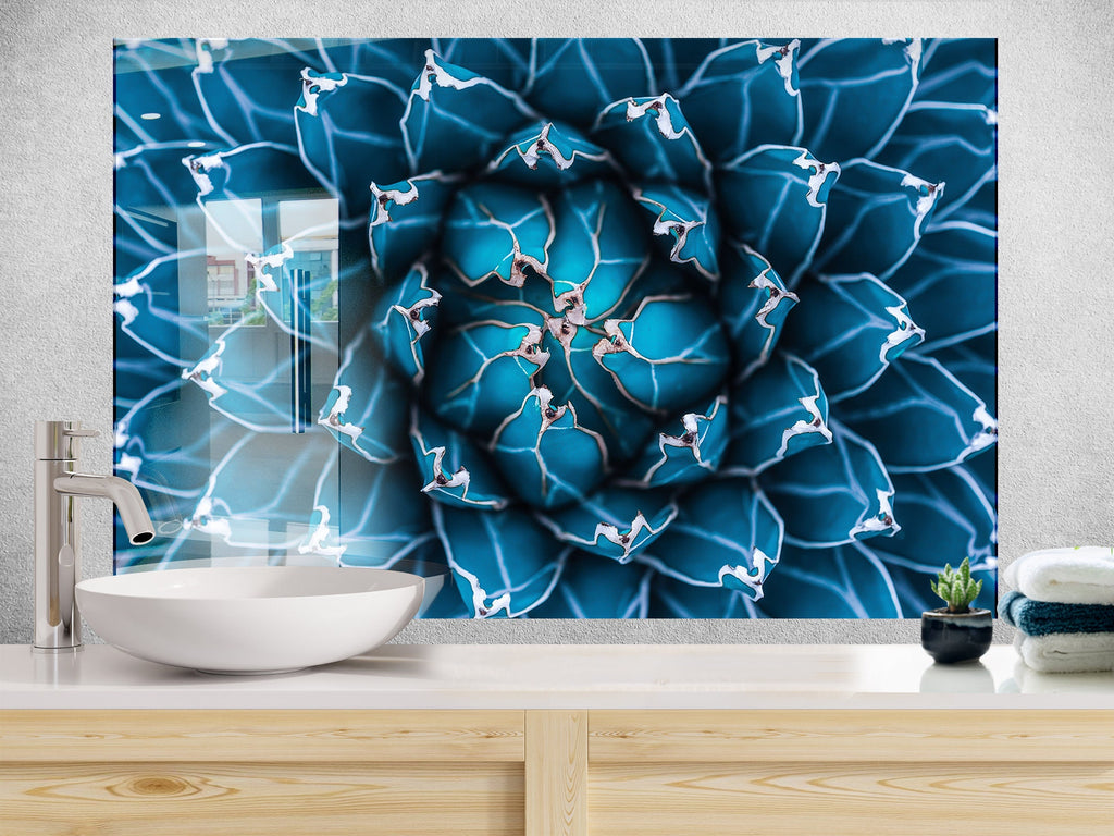 Botanical Floral Tempered Glass Backsplash-BacksplashArtworks