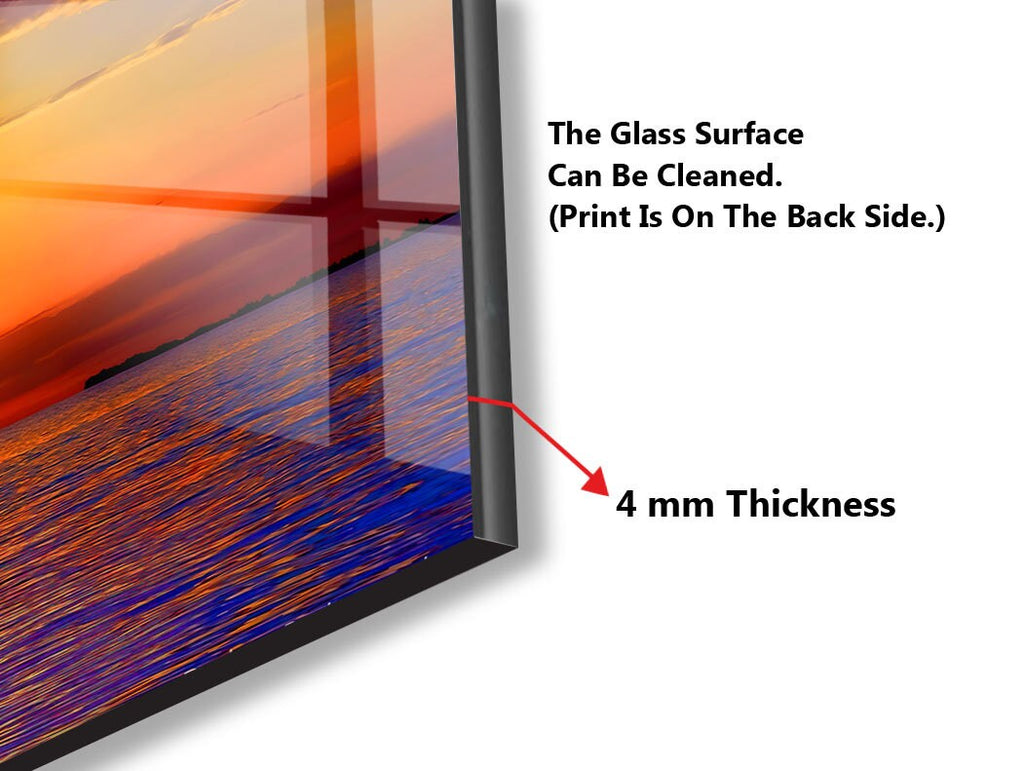 Golden Sunset Ocean Landscape – Glass Kitchen Backsplash-BacksplashArtworks