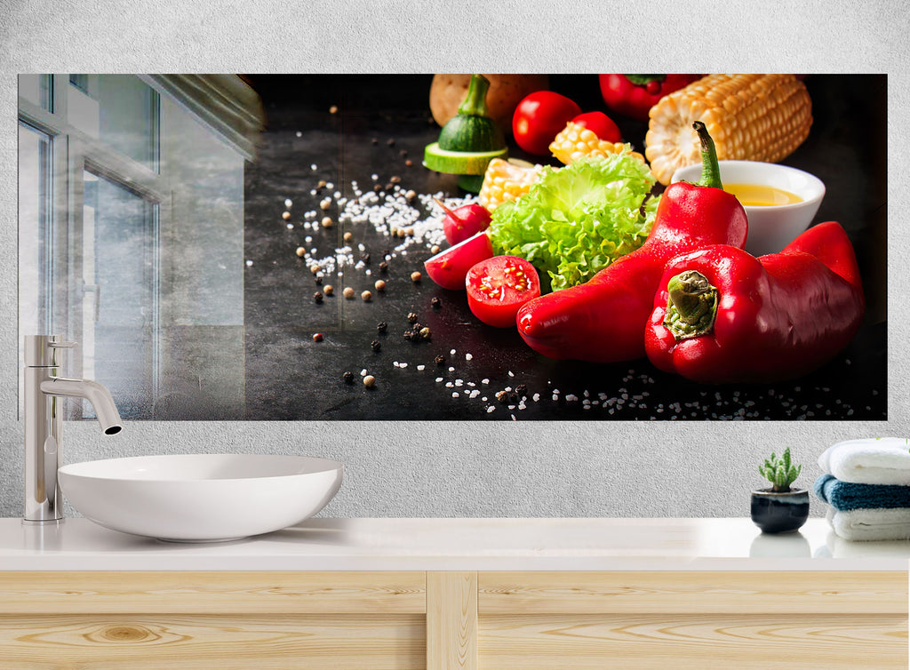 Farm Fresh Vegetable - Glass Kitchen Backsplash-BacksplashArtworks