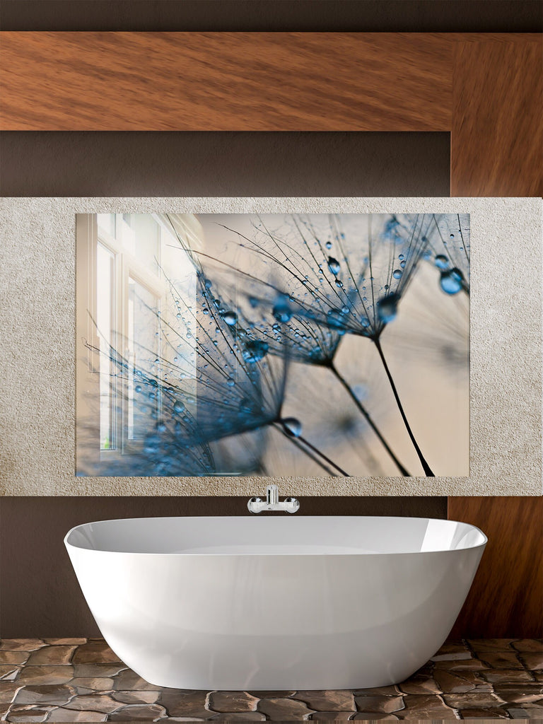 Botanical Floral Tempered Glass Backsplash-BacksplashArtworks