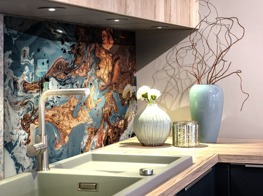 Abstract Tempered Glass Backsplash-BacksplashArtworks