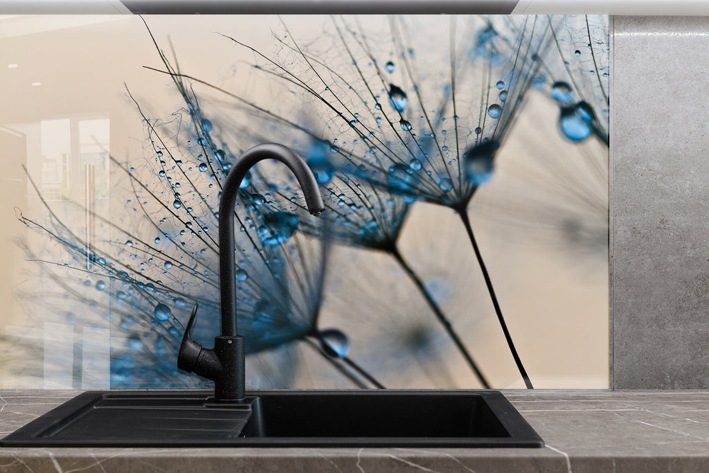 Botanical Floral Tempered Glass Backsplash-BacksplashArtworks
