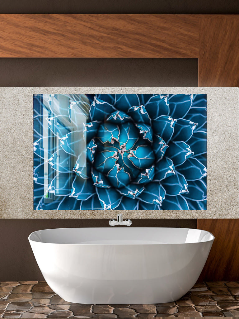Botanical Floral Tempered Glass Backsplash-BacksplashArtworks