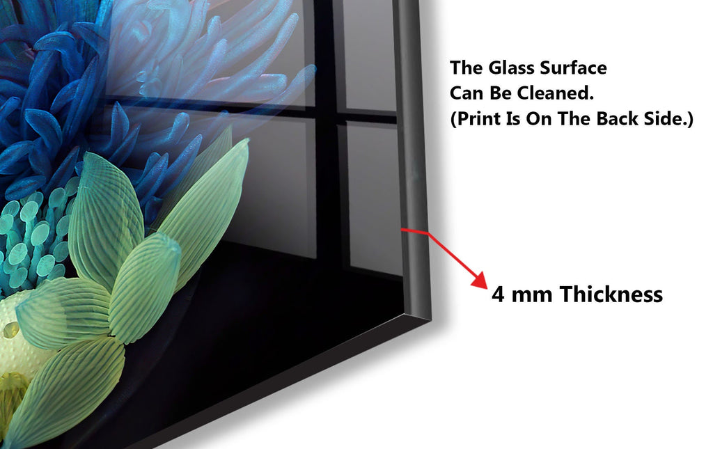 Botanical Floral Tempered Glass Backsplash-BacksplashArtworks