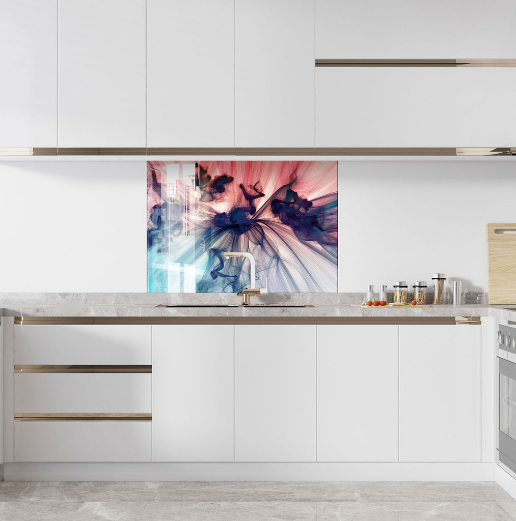 Abstract Tempered Glass Backsplash-BacksplashArtworks