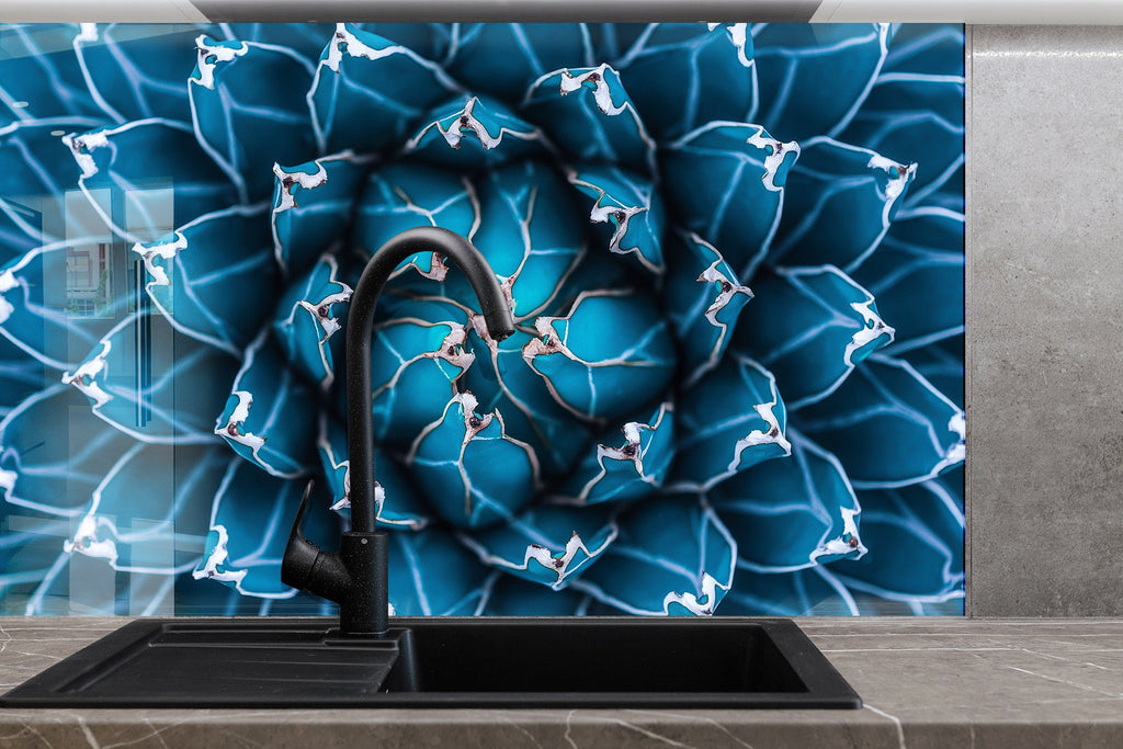 Botanical Floral Tempered Glass Backsplash-BacksplashArtworks