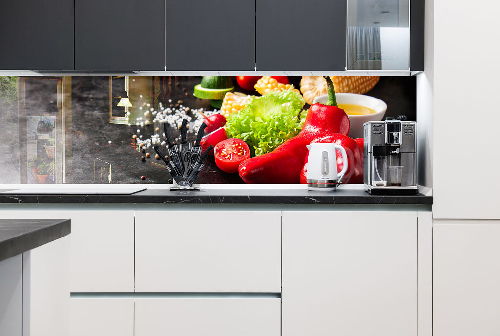 Farm Fresh Vegetable - Glass Kitchen Backsplash-BacksplashArtworks
