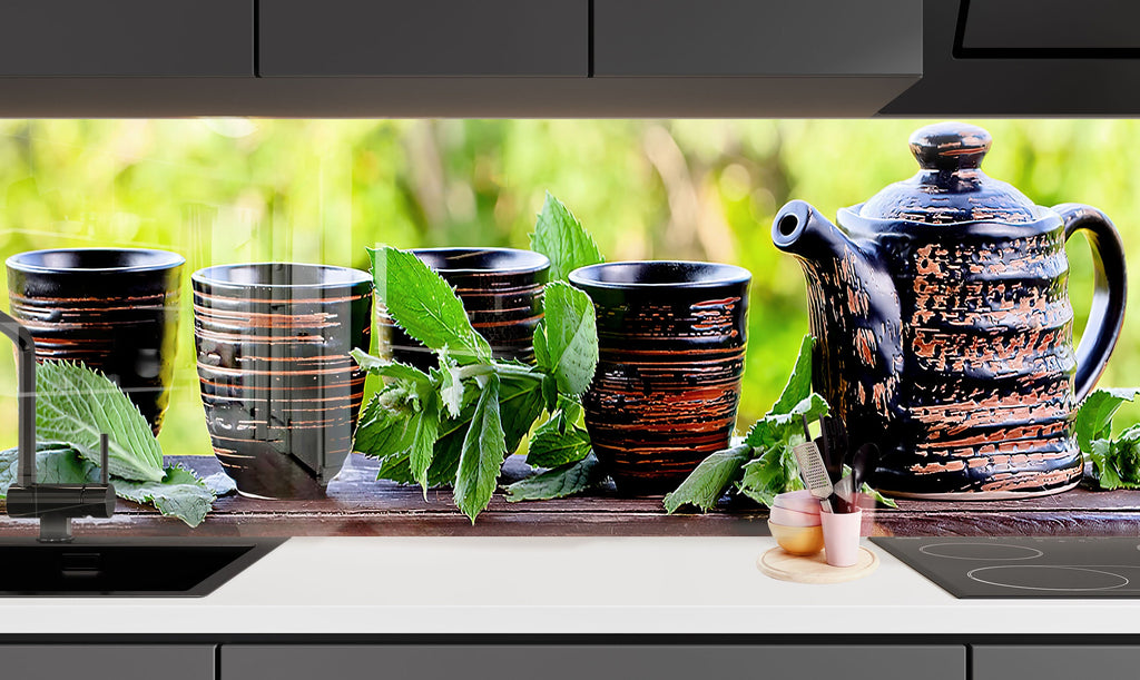 Zen Tea Escape - Glass Kitchen Backsplash-BacksplashArtworks