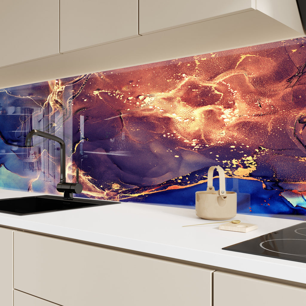 Abstract Tempered Glass Backsplash-BacksplashArtworks