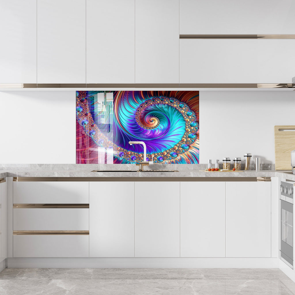 Abstract Tempered Glass Backsplash-BacksplashArtworks