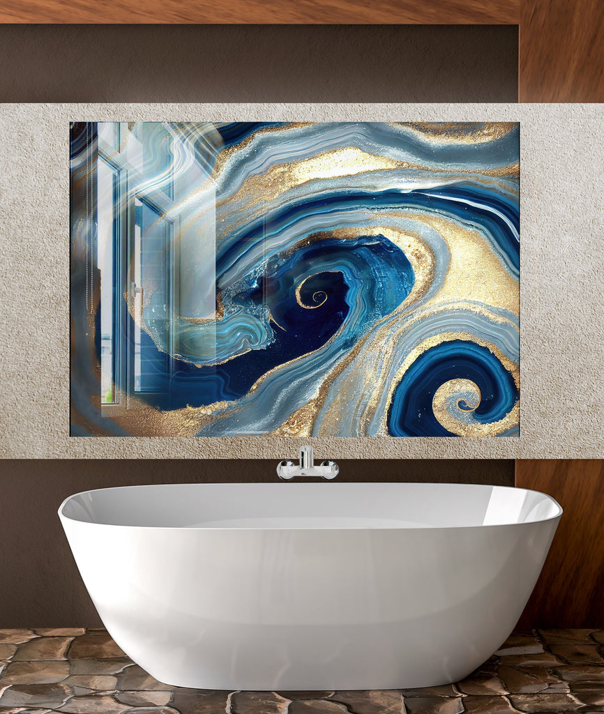 Abstract Tempered Glass Backsplash-BacksplashArtworks