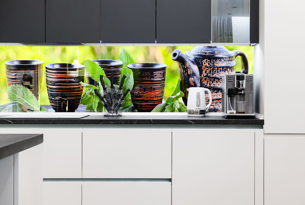 Zen Tea Escape - Glass Kitchen Backsplash-BacksplashArtworks