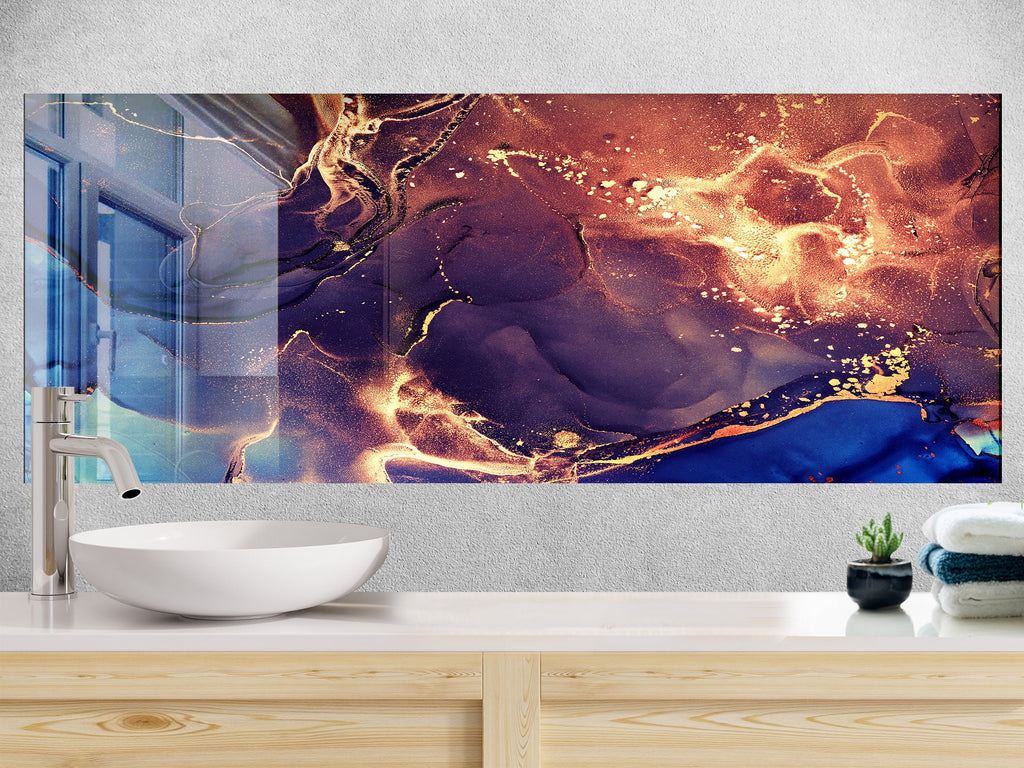 Abstract Tempered Glass Backsplash-BacksplashArtworks