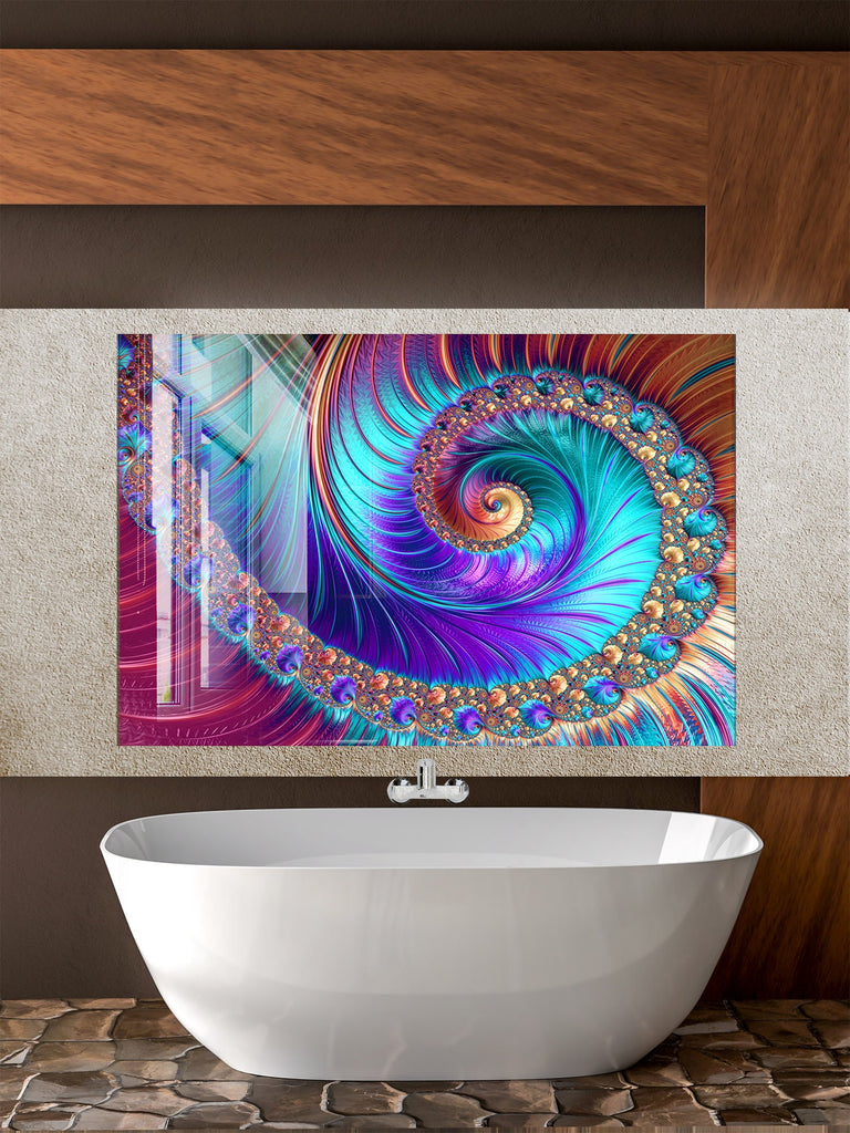 Abstract Tempered Glass Backsplash-BacksplashArtworks