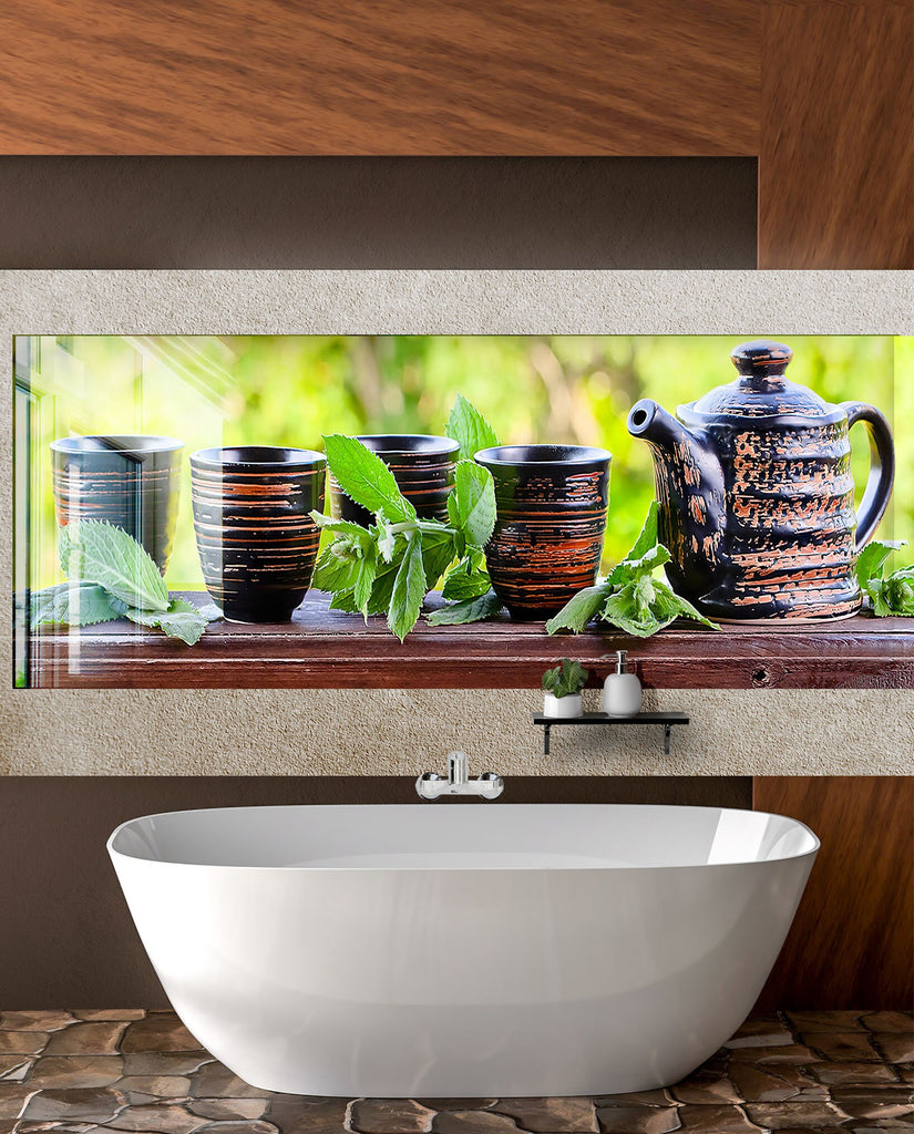 Zen Tea Escape - Glass Kitchen Backsplash-BacksplashArtworks