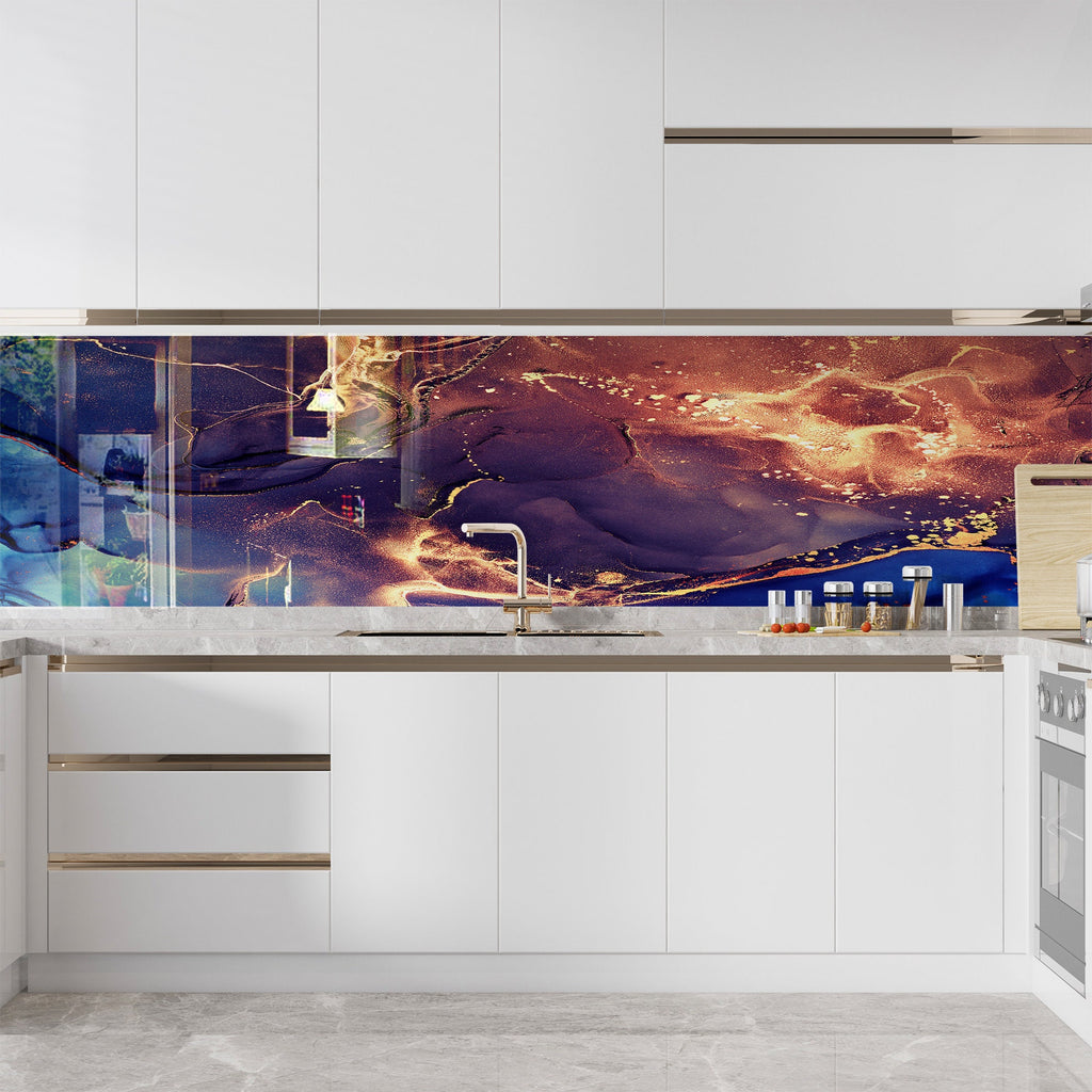 Abstract Tempered Glass Backsplash-BacksplashArtworks