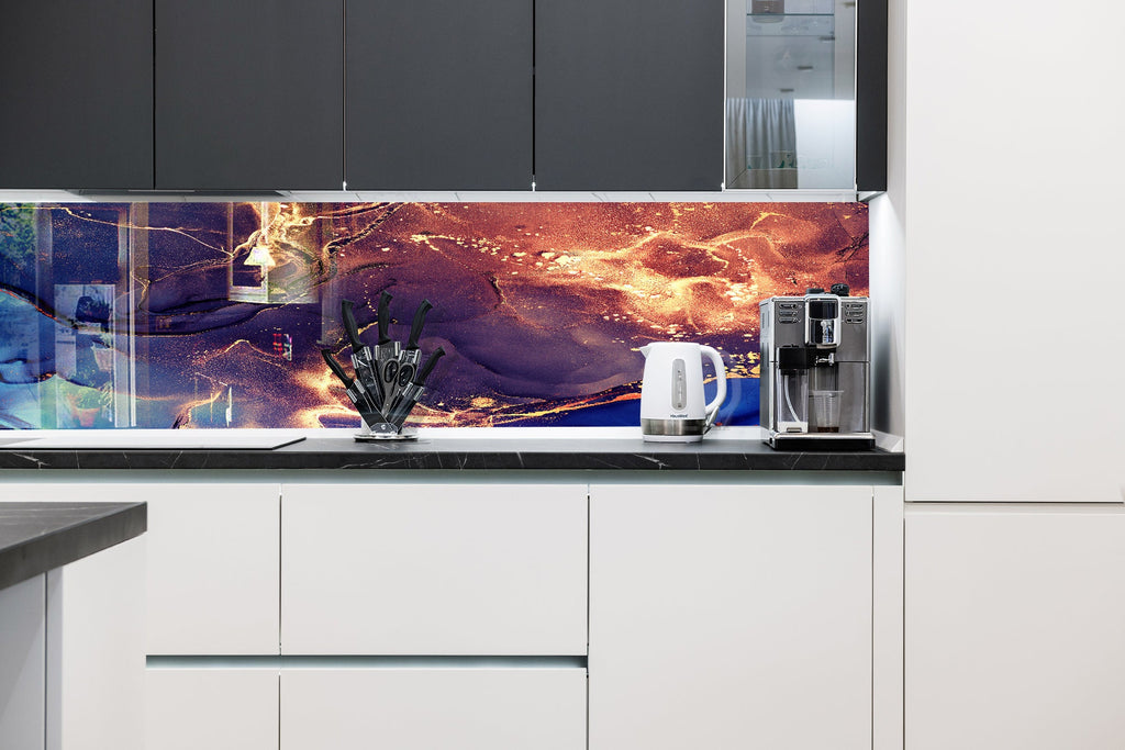 Abstract Tempered Glass Backsplash-BacksplashArtworks