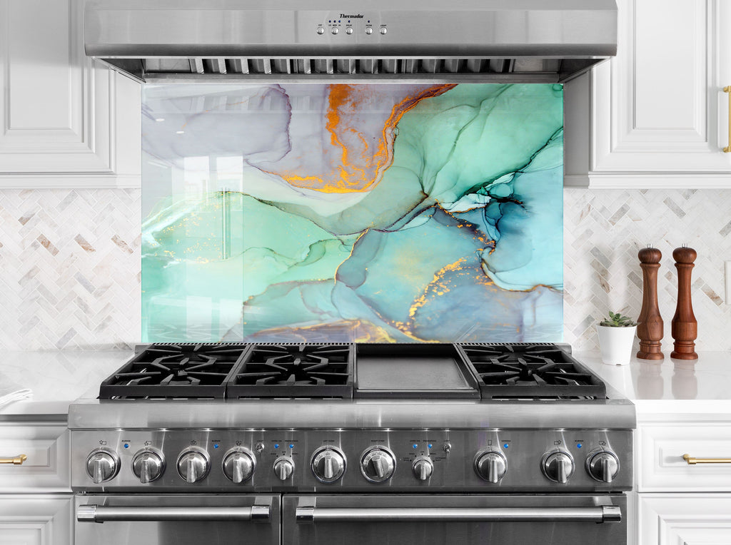 Abstract Tempered Glass Backsplash-BacksplashArtworks