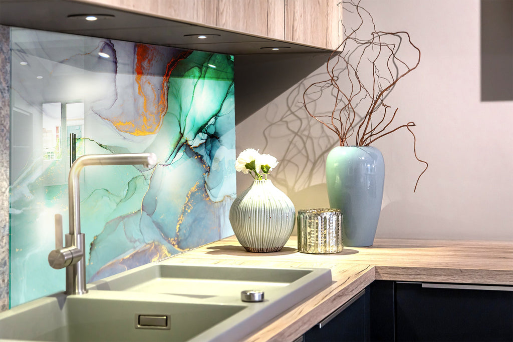 Abstract Tempered Glass Backsplash-BacksplashArtworks