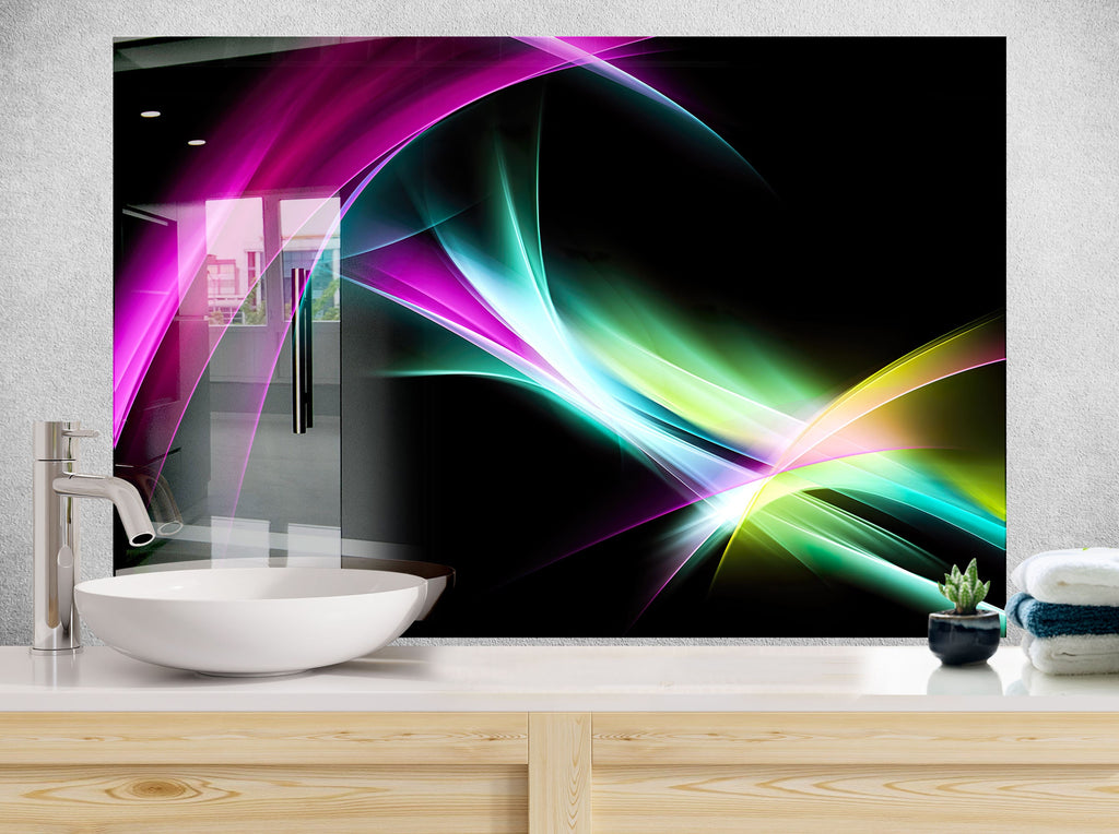 Abstract Tempered Glass Backsplash-BacksplashArtworks