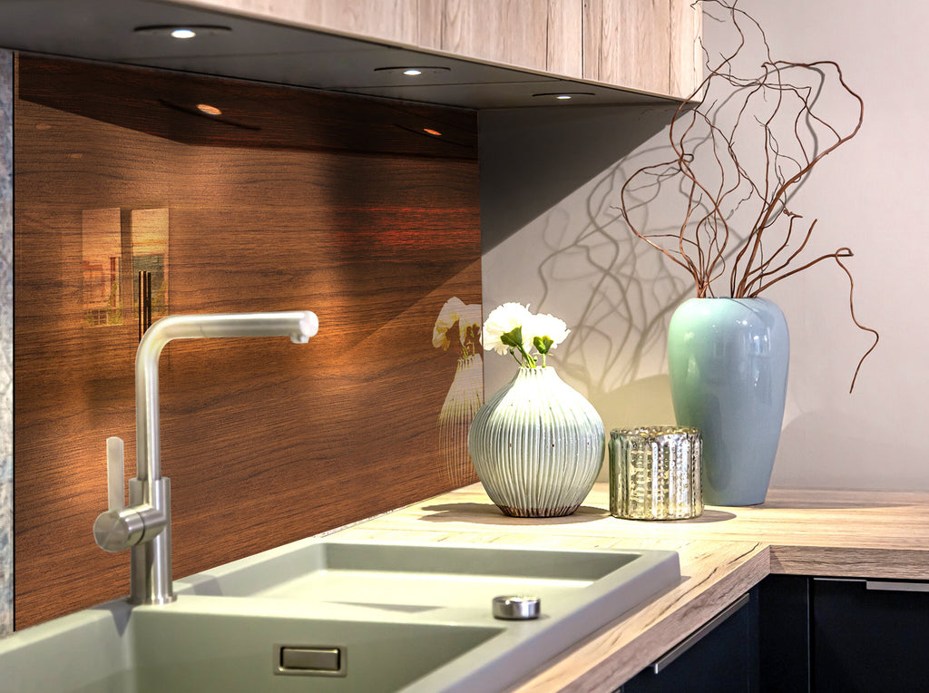 Classic Wood Grain - Glass Kitchen Backsplash-BacksplashArtworks