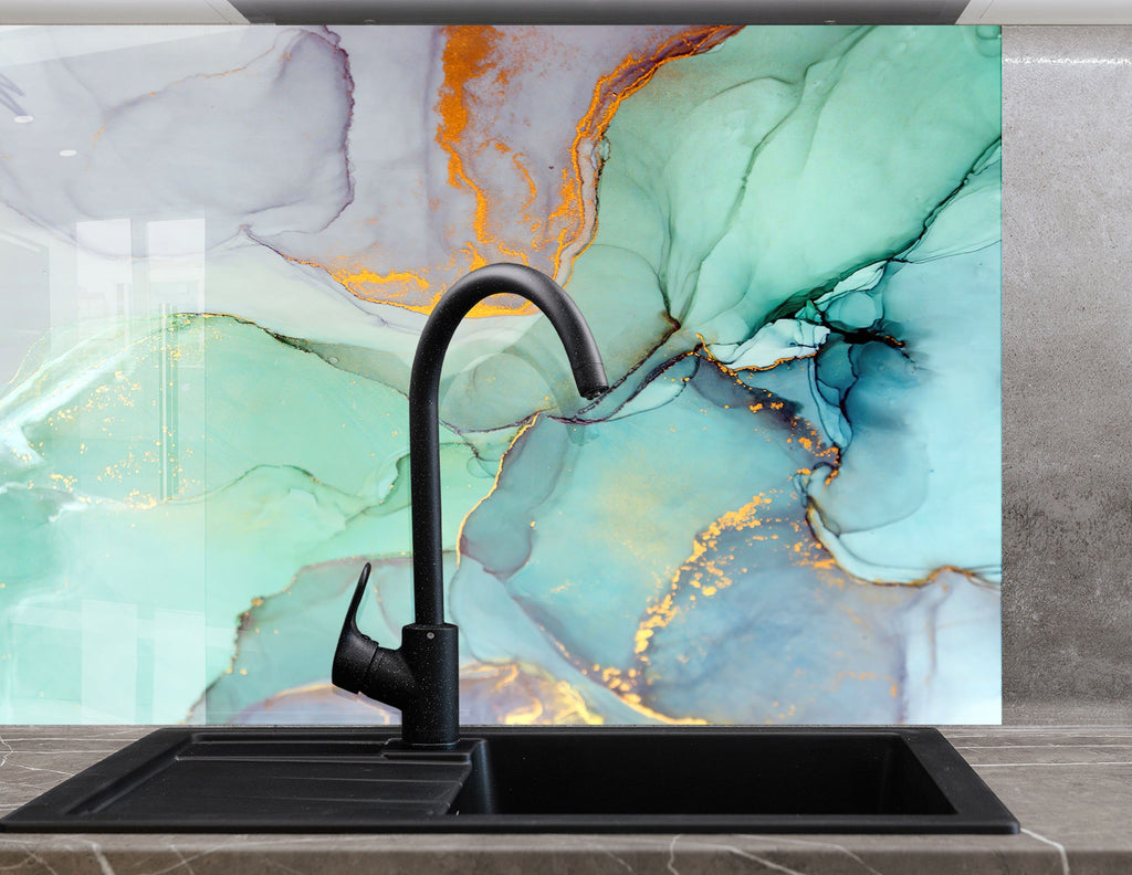 Abstract Tempered Glass Backsplash-BacksplashArtworks