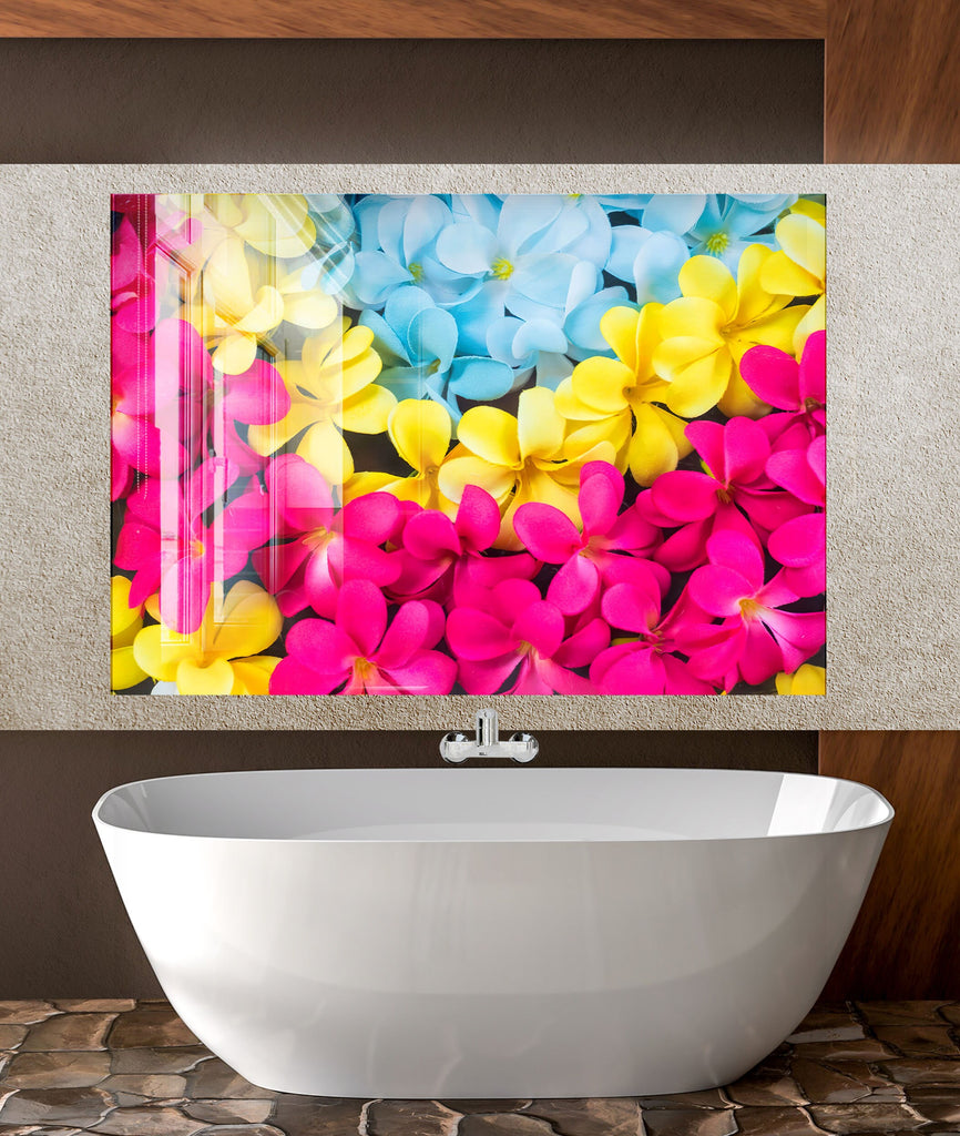 Botanical Floral Tempered Glass Backsplash-BacksplashArtworks