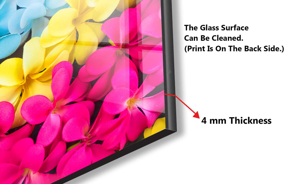 Botanical Floral Tempered Glass Backsplash-BacksplashArtworks