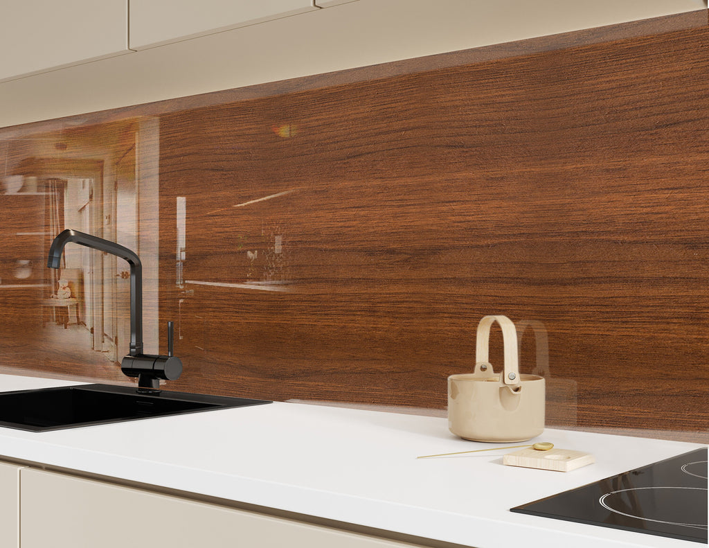 Classic Wood Grain - Glass Kitchen Backsplash-BacksplashArtworks