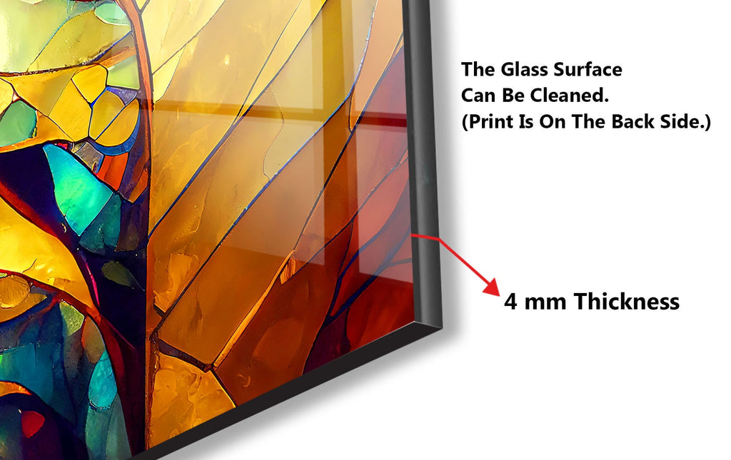 Golden & Yellow Stained - Glass Kitchen Backsplash-BacksplashArtworks