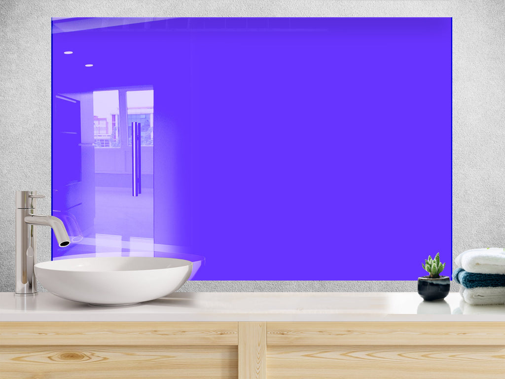 Deep Azure - Tempered Glass Kitchen Backsplash-BacksplashArtworks