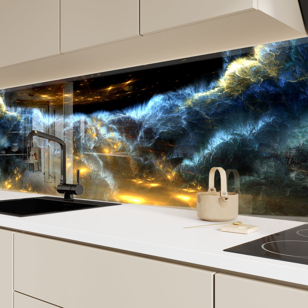 Abstract Tempered Glass Backsplash-BacksplashArtworks