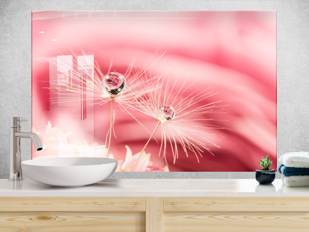 Botanical Floral Tempered Glass Backsplash-BacksplashArtworks