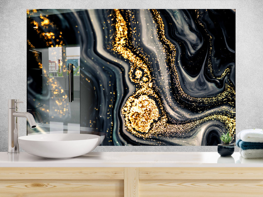 Abstract Tempered Glass Backsplash-BacksplashArtworks