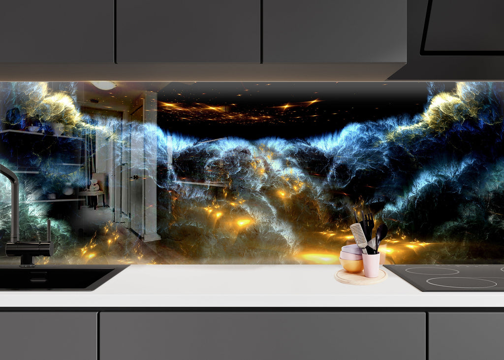 Abstract Tempered Glass Backsplash-BacksplashArtworks