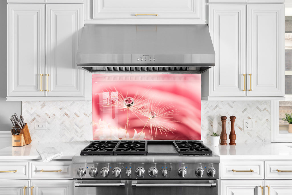 Botanical Floral Tempered Glass Backsplash-BacksplashArtworks