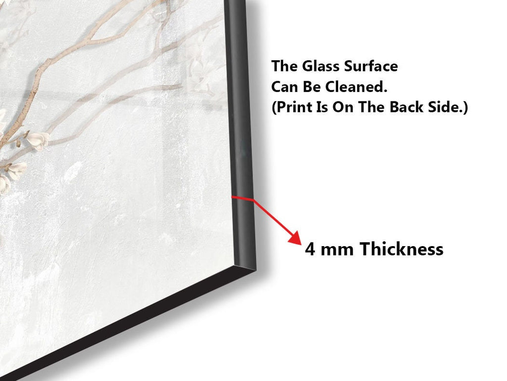 Floral & Botanical Tempered Glass Backsplash-BacksplashArtworks