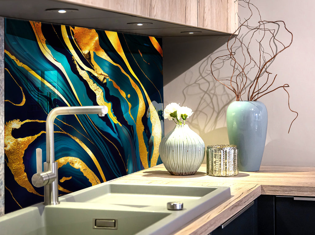Abstract Tempered Glass Backsplash-BacksplashArtworks