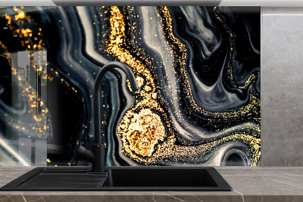 Abstract Tempered Glass Backsplash-BacksplashArtworks