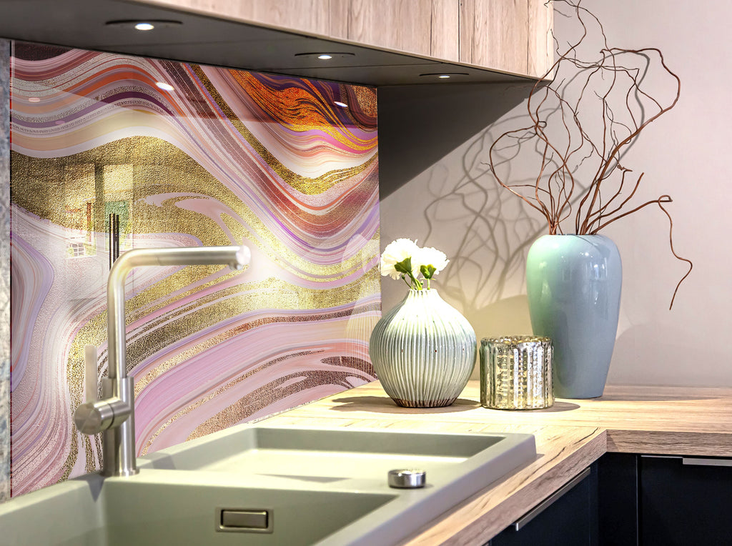 Abstract Tempered Glass Backsplash-BacksplashArtworks