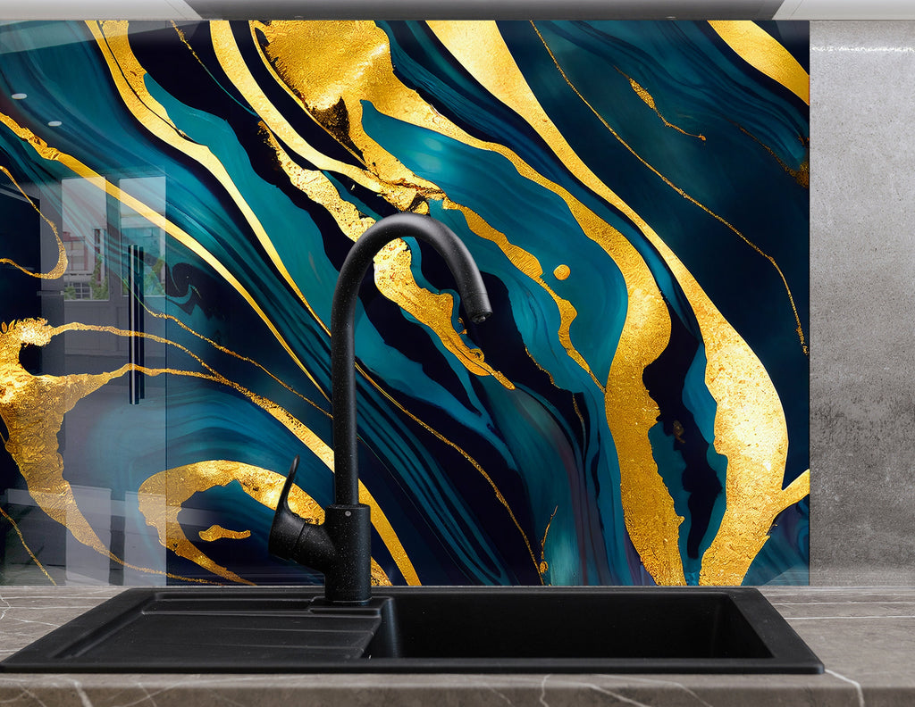 Abstract Tempered Glass Backsplash-BacksplashArtworks