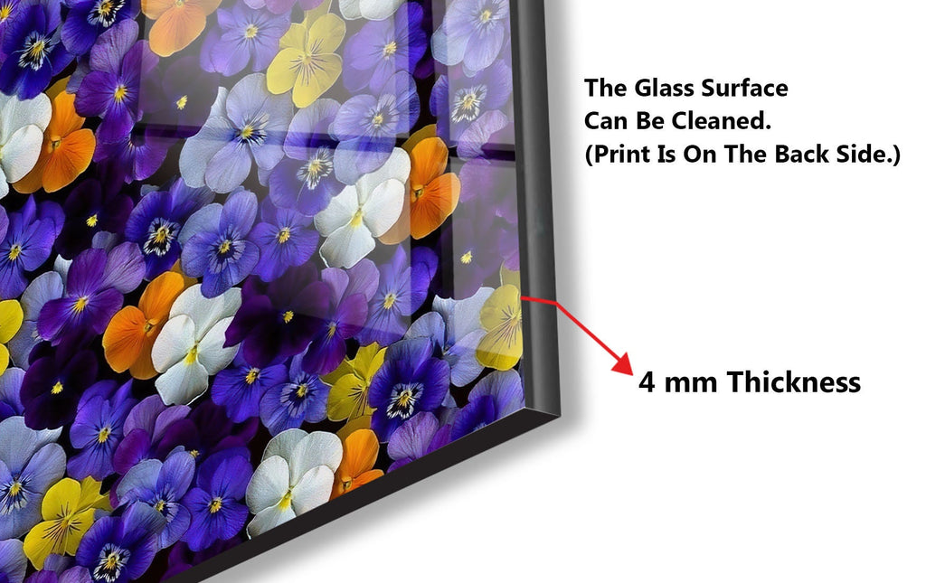 Botanical Floral Tempered Glass Backsplash-BacksplashArtworks
