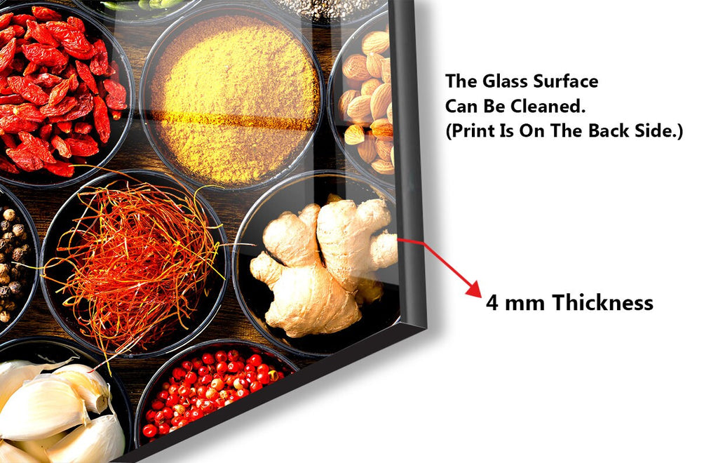 Exotic Spice Collection - Glass Kitchen Backsplash-BacksplashArtworks