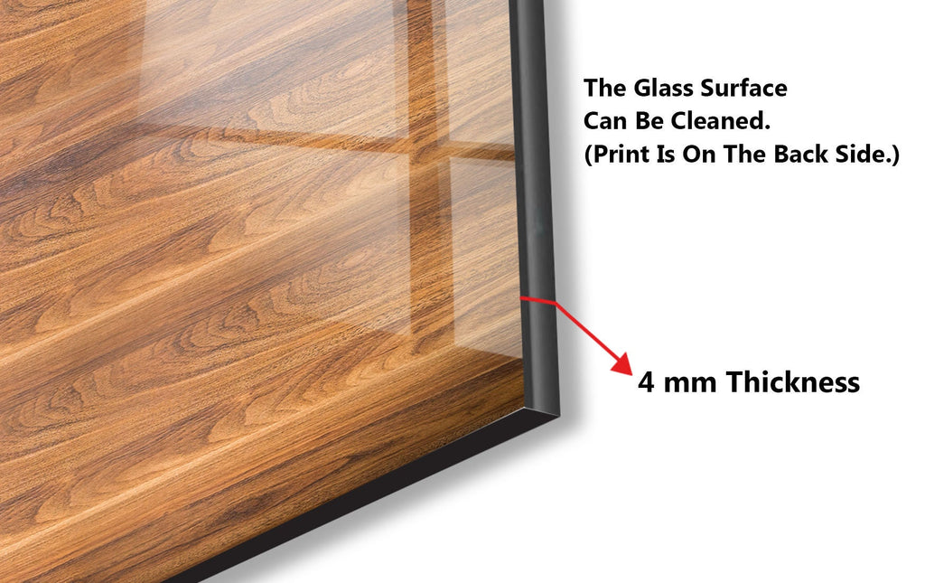 Natural Walnut Wood Pattern - Glass Kitchen Backsplash-BacksplashArtworks