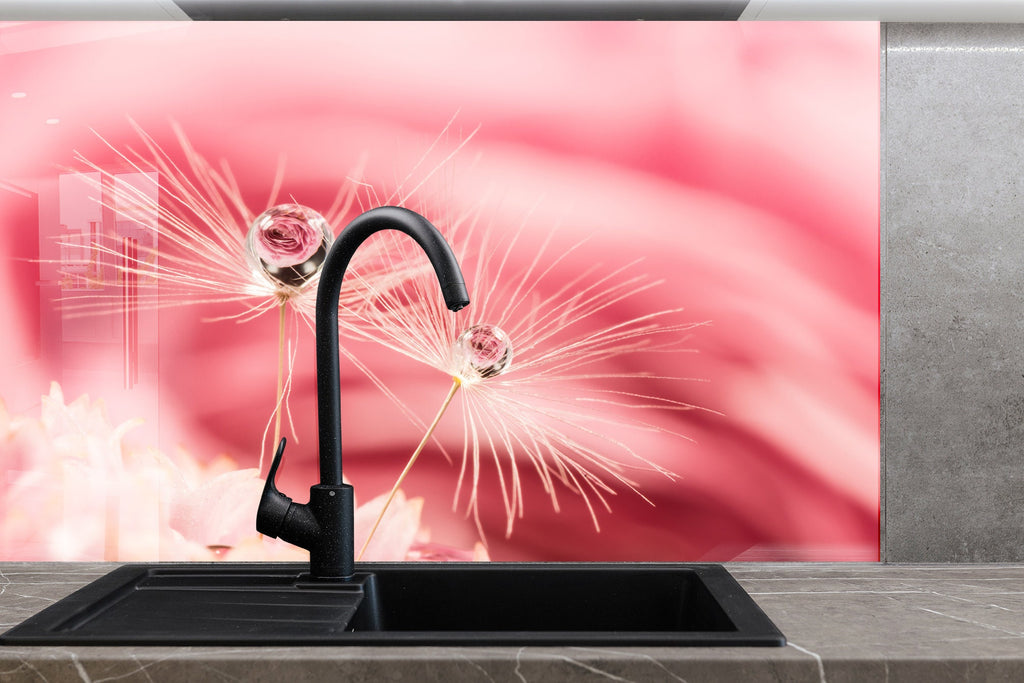 Botanical Floral Tempered Glass Backsplash-BacksplashArtworks