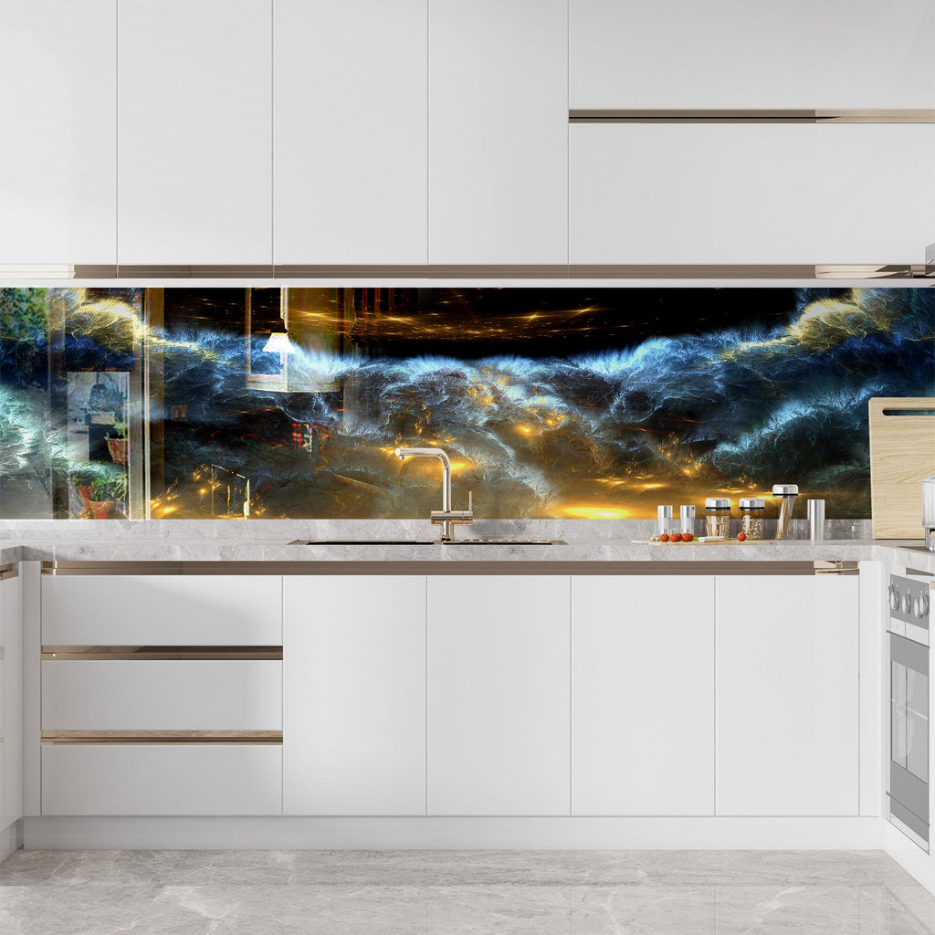 Abstract Tempered Glass Backsplash-BacksplashArtworks