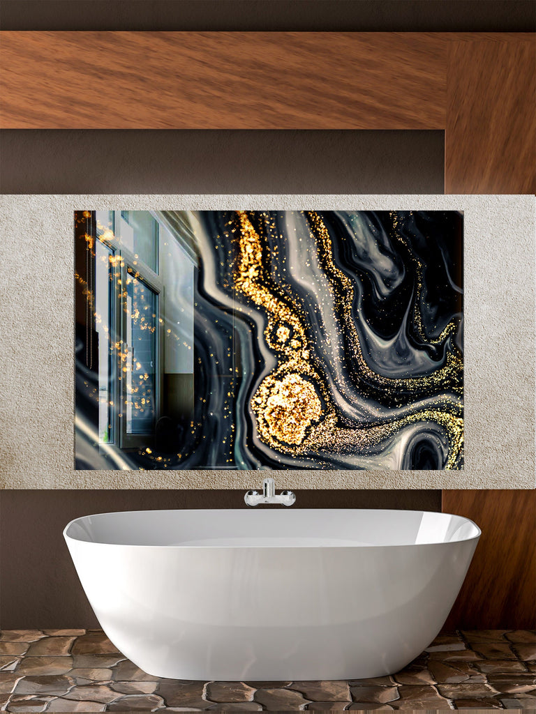 Abstract Tempered Glass Backsplash-BacksplashArtworks