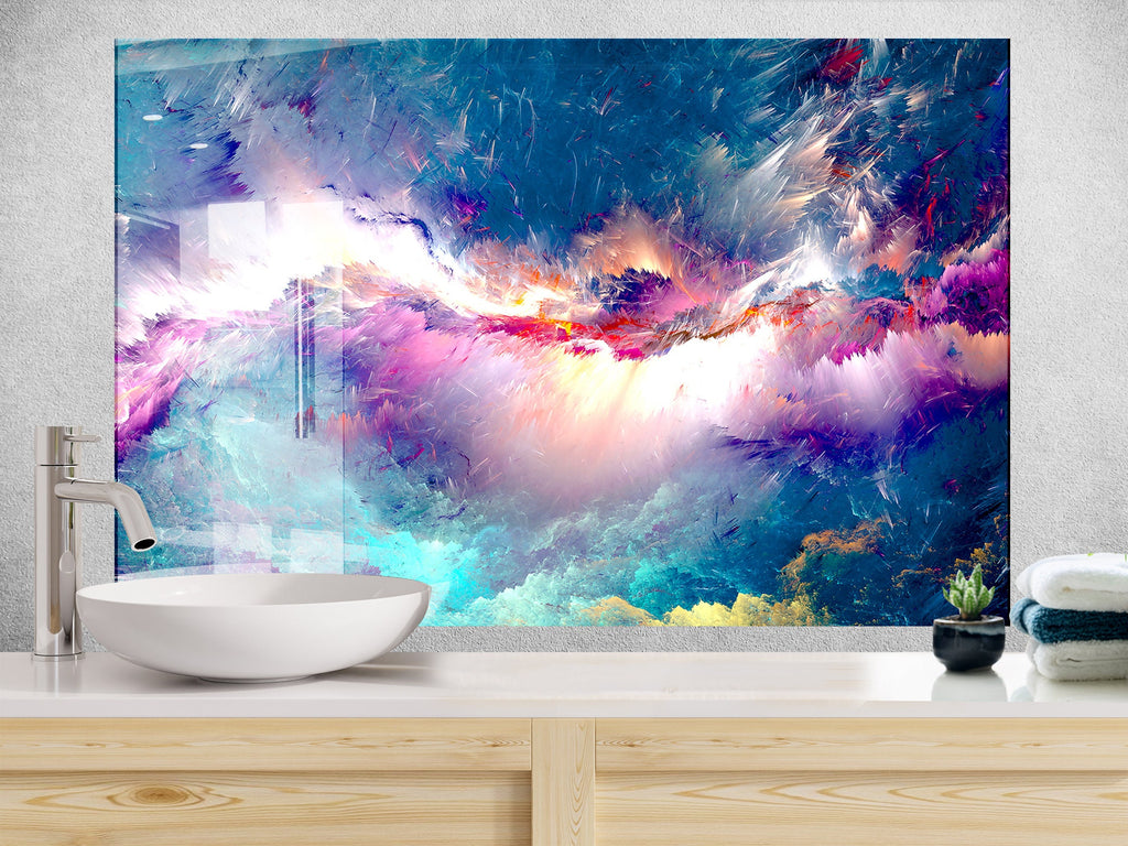 Abstract Tempered Glass Backsplash-BacksplashArtworks