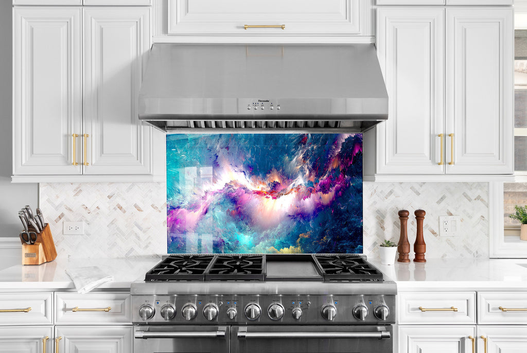 Abstract Tempered Glass Backsplash-BacksplashArtworks